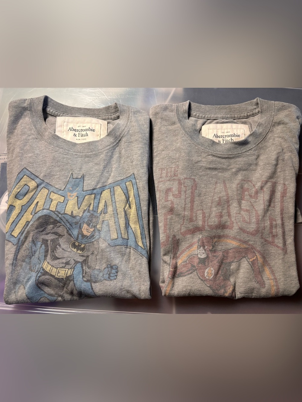 Rare!! 2 pieces of Abercrombie & Fitch Men’s Batman and Flash T-Shirts